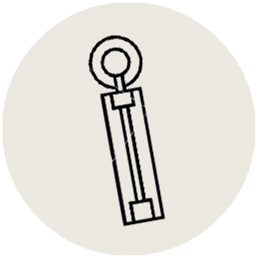 Geometric abstract line drawing on a light circular background